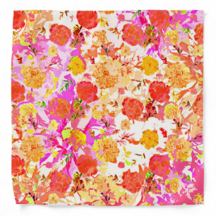 Cute girly flowers pattern bandana