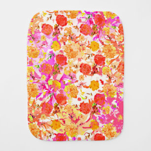 Cute girly flowers pattern burp cloth