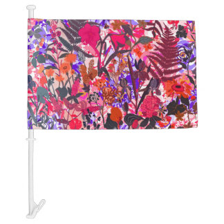 Cute girly flowers pattern car flag