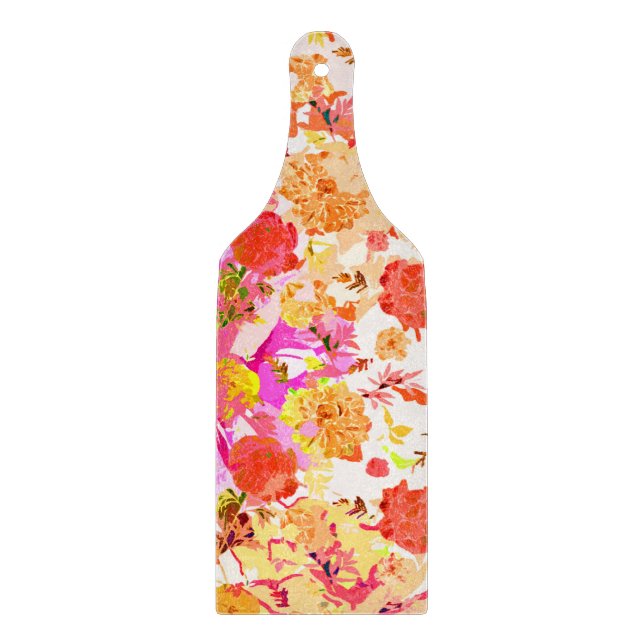 Cute girly flowers pattern cutting board (Front)