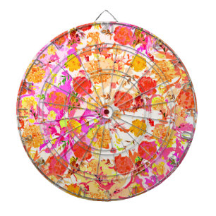 Cute girly flowers pattern dart board