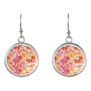 Cute girly flowers pattern earrings