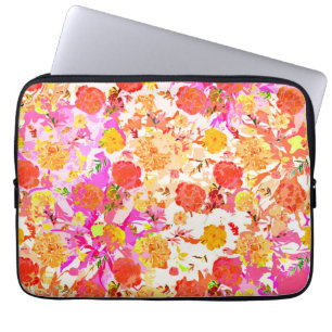 Cute girly flowers pattern laptop sleeve