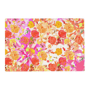 Cute girly flowers pattern placemat