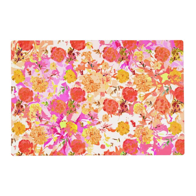 Cute girly flowers pattern placemat (Front)