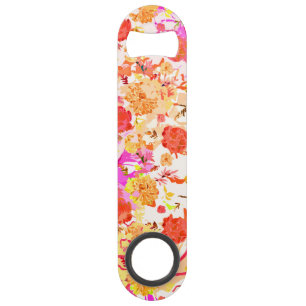 Cute girly flowers pattern speed bottle opener