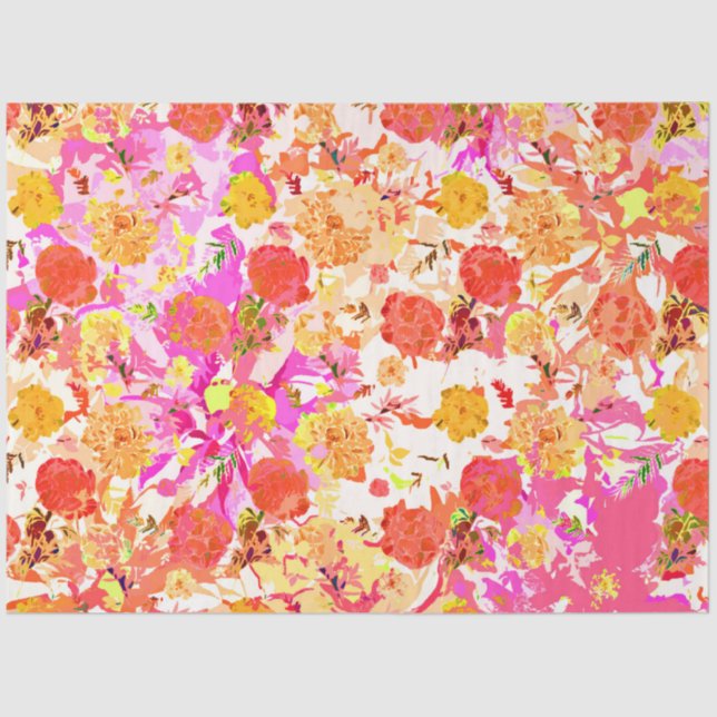 Cute girly flowers pattern tissue paper (Front)