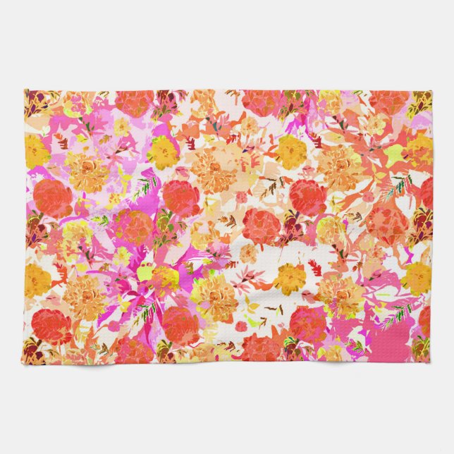 Cute girly flowers pattern towel (Horizontal)