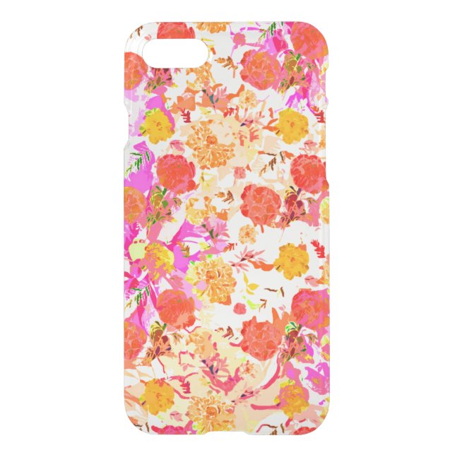 Cute girly flowers pattern uncommon iPhone case (Back)