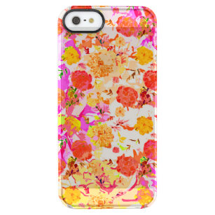 Cute girly flowers pattern clear iPhone SE/5/5s case