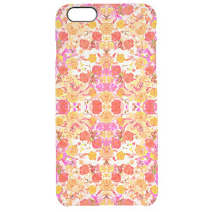 Cute girly flowers pattern clear iPhone 6 plus case