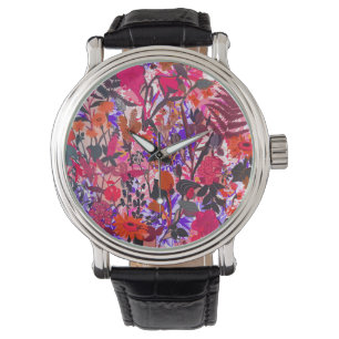 Cute girly flowers pattern watch