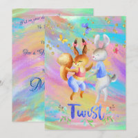 Cute Girly Forest Animals Ballroom Dancing