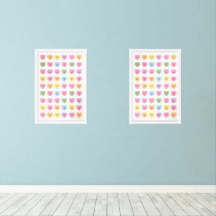 Cute girly fun custom conversation candy hearts wall art sets