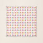 Cute girly fun custom conversation hearts pattern scarf<br><div class="desc">Cute girly fun custom conversation candy hearts pattern Chiffon Scarf. Fully customizable text. So you can personalize the message inside each heart and make each heart / message unique. 16 hearts that make up the pattern. Assorted colors. 6 pink hearts, 2 orange hearts, 2 blue hearts, 2 green hearts, 2...</div>