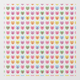 Cute girly fun tiny conversation hearts Valentines Wall Decal