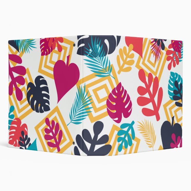 Cute Girly Fun Tropical 3 Ring Binder (Background)