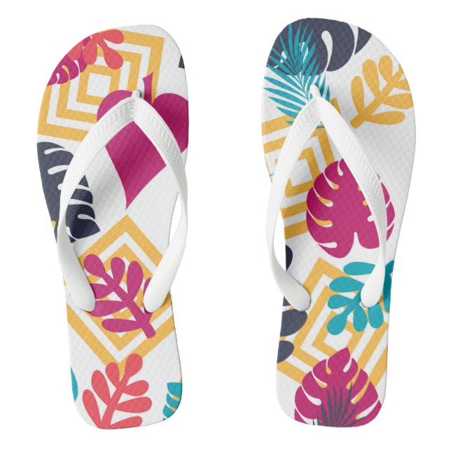 Cute Girly Fun Tropical Flip Flops (Footbed)