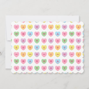 Cute girly funny custom conversation hearts card