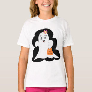Cute Girly Ghost Halloween Trick or Treat T-Shirt
