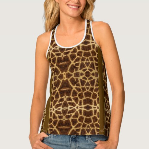 Cute Girly Giraffe Pattern Animal Print  Stiletto Tank Top