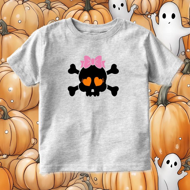 Cute Girly Hair Bow Skull Toddler T-shirt (Creator Uploaded)