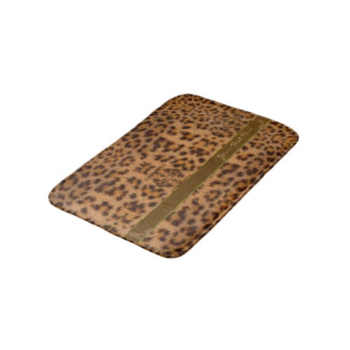 Cute Girly Jaguar Pattern Animal Print  Stiletto Bath Mat
