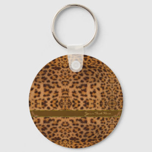 Cute Girly Jaguar Pattern Animal Print & Stiletto Keychain