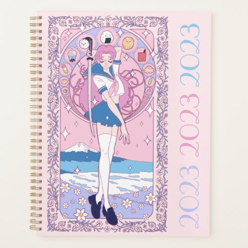 Cute Girly Japan Pink Anime Girl Drawing Planner