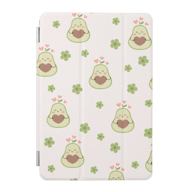 Cute Girly Kawaii Avocado Funny iPad Cover (Front)