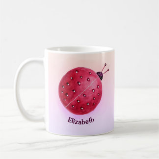 Cute Girly Ladybug Name Coffee Mug