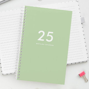 Cute Girly Light Green Name School Planner