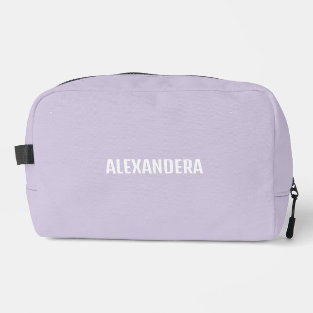 Cute Girly Light Purple Name  Dopp Kit (Front)