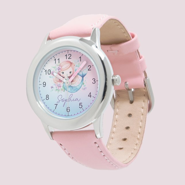 Cute Girly Mermaid Personalized Watch (Creator Uploaded)