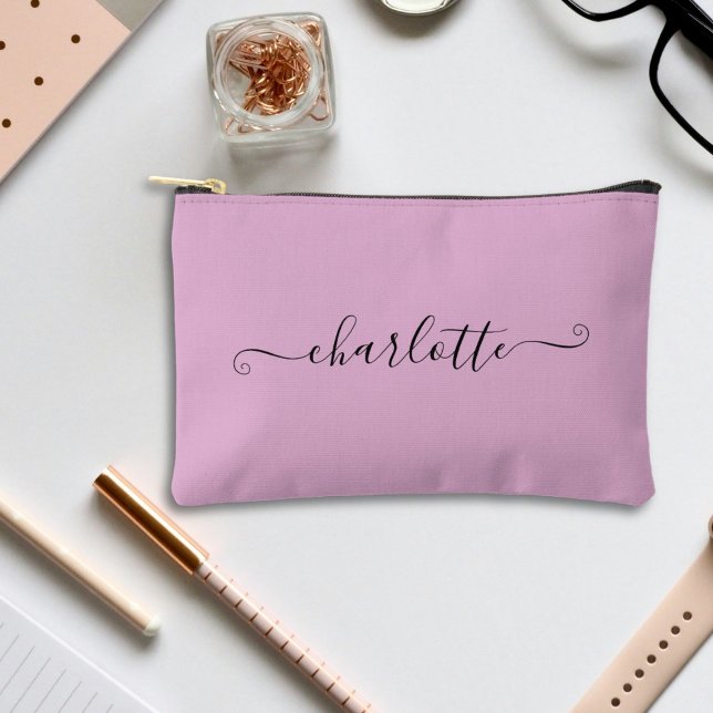 Cute Girly Minimalist Custom Name | Lavender Accessory Pouch (Creator Uploaded)