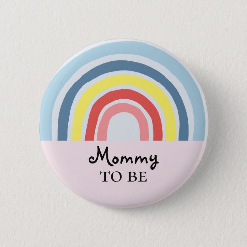 Cute Girly Modern Mommy To Be Baby Shower Button