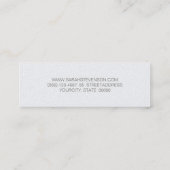 Cute Girly & Modern Sparkly Silver FAUX Sequins Mini Business Card (Back)