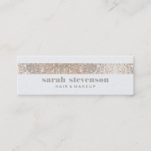 Cute Girly &amp; Modern Sparkly Silver FAUX Sequins Business Card Templates