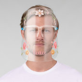 Cute Girly Monogram Flower Face Shield (Insitu)