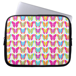 Cute Girly Multicolor Rainbow Butterfly Pattern Laptop Sleeve