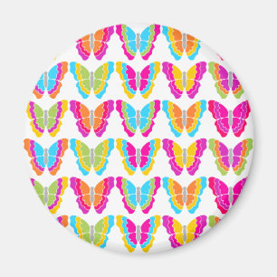 Cute Girly Multicolor Rainbow Butterfly Pattern Magnet
