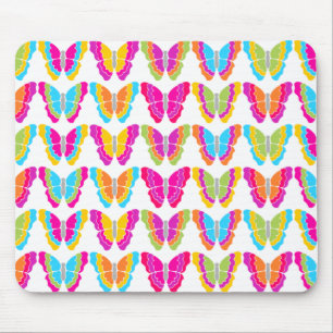 Cute Girly Multicolor Rainbow Butterfly Pattern  Mouse Pad