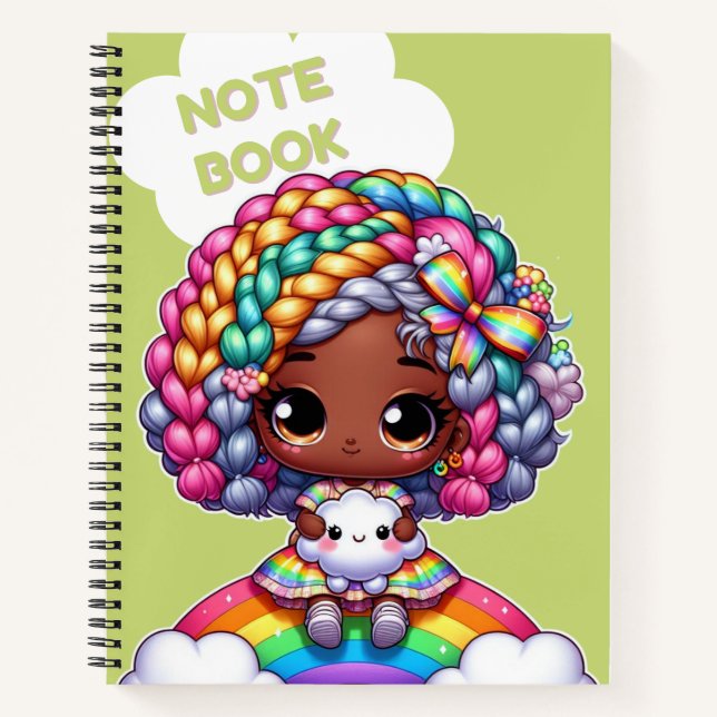 Cute girly notebook design/ Chibi  (Front)