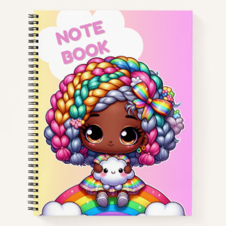 Cute girly notebook design/ Chibi