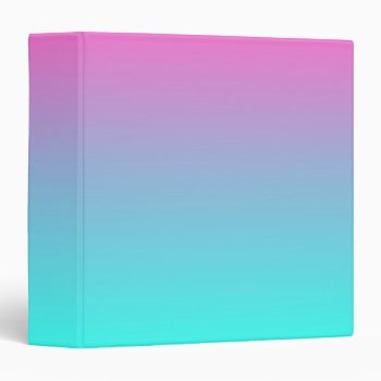 Cute Girly Ombre Mermaid Pink Fuchsia Turquoise Binder by cranberrysky at Zazzle