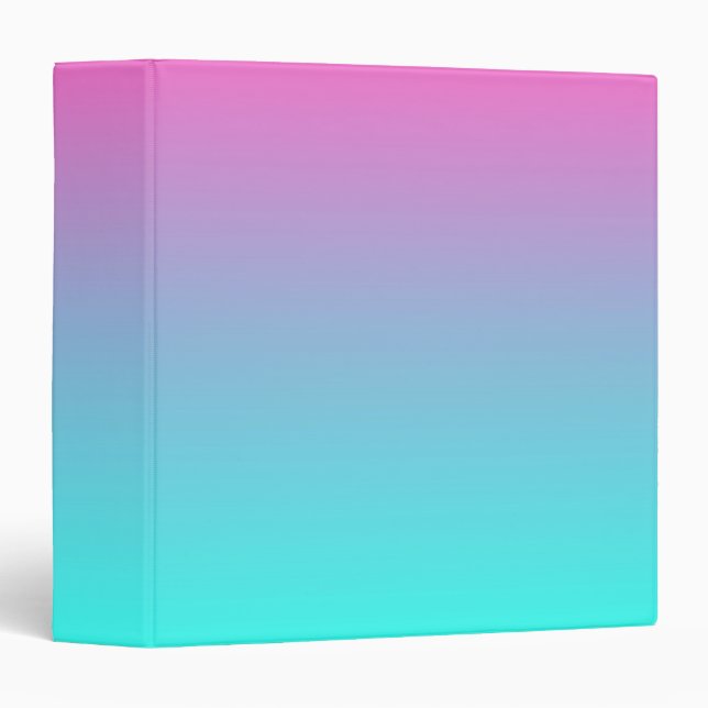 cute girly ombre mermaid pink Fuchsia turquoise Binder (Front/Spine)