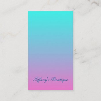 Cute Girly Ombre Mermaid Pink Fuchsia Turquoise Business Card by cranberrysky at Zazzle