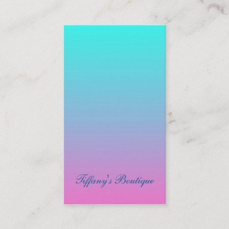 Cute Girly Ombre Mermaid Pink Fuchsia Turquoise Business Card