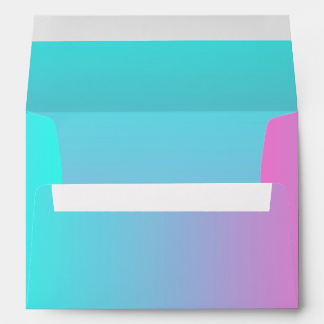 cute girly ombre mermaid pink Fuchsia turquoise Envelope (Back (Bottom))