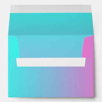 Cute Girly Ombre Mermaid Pink Fuchsia Turquoise Envelope by cranberrysky at Zazzle